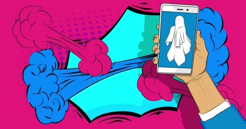 Comic Book phone with ghost video Stock Footage 288267162