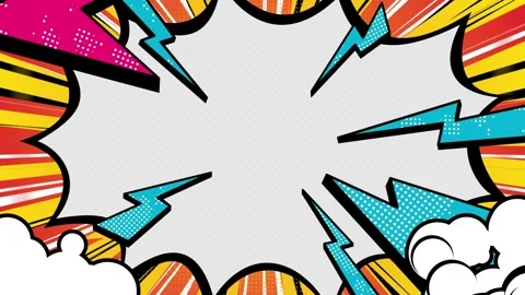 Comic book photo video frame explosion pop art background Stock Footage 318774093