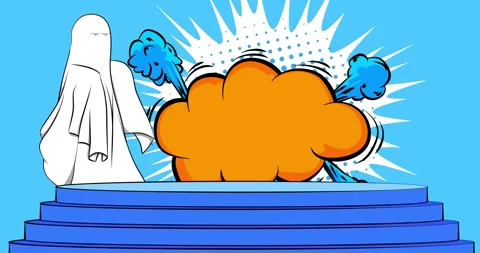 Comic Book podium with ghost video Stock Footage 287667772