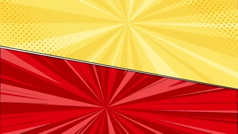 Comic book pop art background with yellow and red radiating sunburst rays a.. Stock Footage 333879817