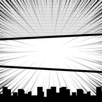 Comic book pop art monochrome mock up Stock Illustration
