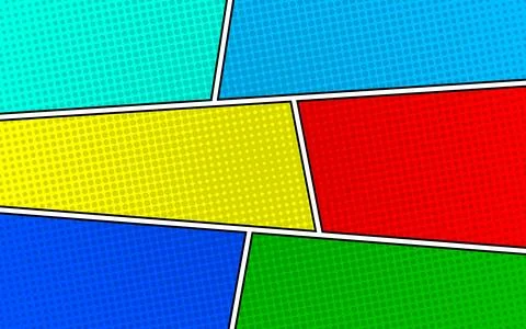 Comic book pop art style background template. Stock Illustration