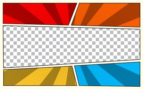 Comic book pop art style background template. Stock Illustration
