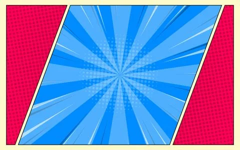 Comic book pop art style background template. Stock Illustration