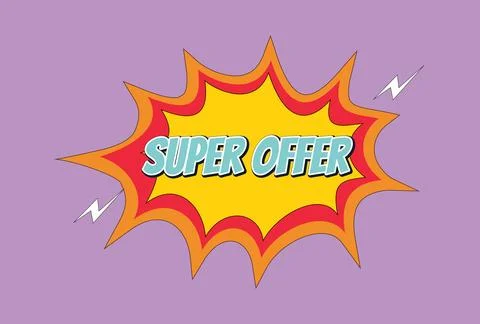 Comic Book Pop Art Super Offer Banner for Black Friday, Cyber Monday, and H.. Stock Illustration
