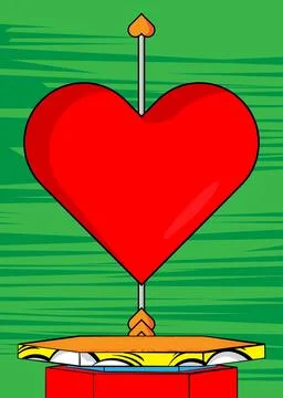 Comic Book Product podium stage for mockup presentation with Arrow Heart. R.. Stock Illustration