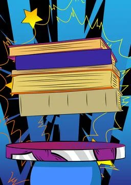 Comic Book Product podium stage for mockup presentation with Book. Retro co.. Stock Illustration