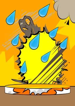 Comic Book Product podium stage for mockup presentation with Water Drop. Re.. Stock Illustration