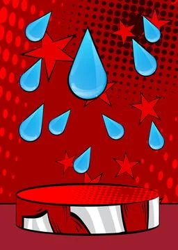 Comic Book Product podium stage for mockup presentation with Water Drop. Re.. Stock Illustration