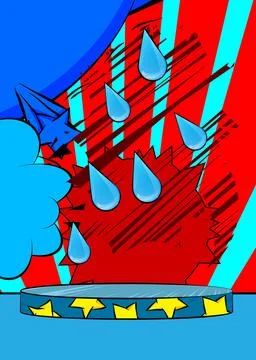 Comic Book Product podium stage for mockup presentation with Water Drop. Re.. Stock Illustration