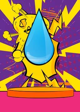 Comic Book Product podium stage for mockup presentation with Water Drop. Re.. Stock Illustration