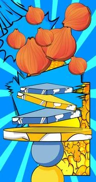 Comic Book Product podium stage for mockup presentation with Onion. Retro c.. Stock Illustration