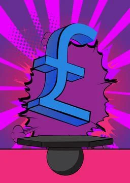 Comic Book Product podium stage for mockup presentation with English Pound .. 스톡 일러스트