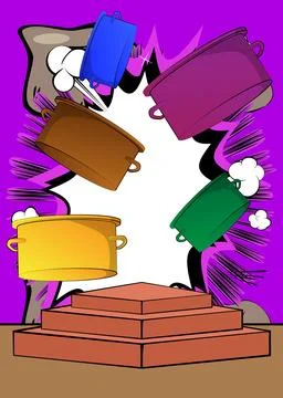 Comic Book Product podium stage for mockup presentation with Kitchen Pot. R.. イラスト素材