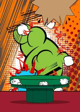 Comic Book Product podium stage for mockup presentation. Retro comics backg.. Stock Illustration