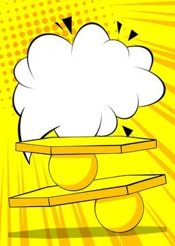 Comic Book Product Presentation Scene. Advertising podium. Pop art stage fo.. Stock Illustration