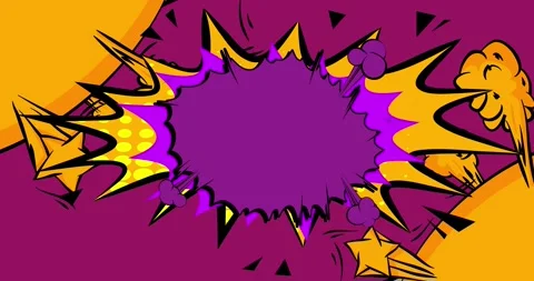 Comic Book purple and yellow background animation Stock Footage 302233245