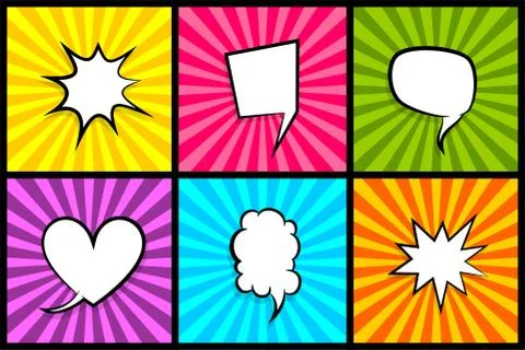 Comic book radial line backgtound empty bubble Stock Illustration