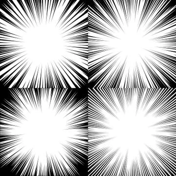 Comic book radial lines background. Manga speed frame. Explosion vector illus Stock Illustration