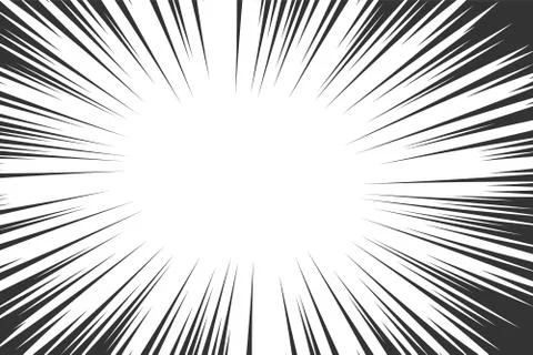 Comic book radial lines background. Manga speed frame. Explosion vector illus Stock Illustration