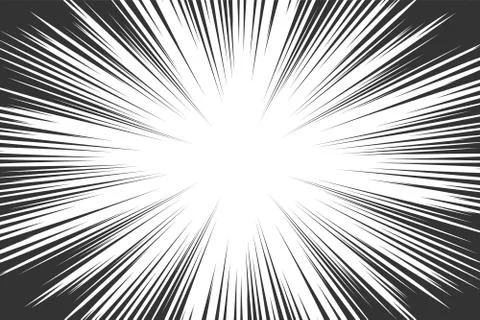 Comic book radial lines background. Manga speed frame. Explosion vector illus Stock Illustration