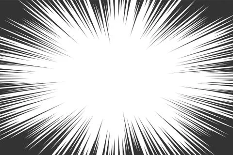 Comic book radial lines background. Manga speed frame. Explosion vector illus Stock Illustration