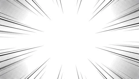 Comic book radial lines background. Manga speed frame. Stock Illustration