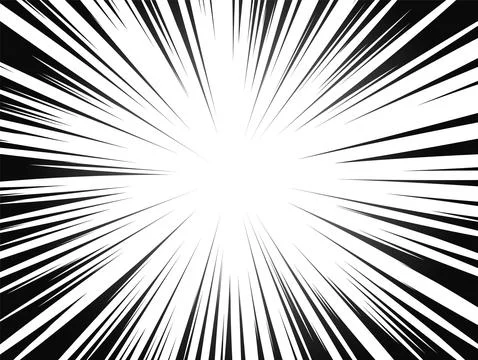 Comic book radial lines. Comics background with motion, speed lines. Vector Stock Illustration