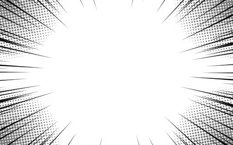 Comic book radial lines. Comics background with motion, speed lines. Vector.. イラスト素材
