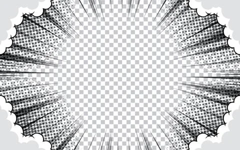 Comic book radial lines. Comics background with motion, speed lines. Vector.. Stock Illustration