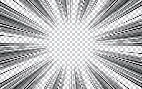 Comic book radial lines. Comics background with motion, speed lines. Vector.. Stock Illustration