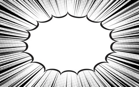 Comic book radial lines. Comics background with motion, speed lines. Vector.. Stock Illustration