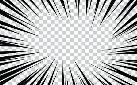 Comic book radial lines on transparent background. Manga speed frames, supe.. 스톡 일러스트