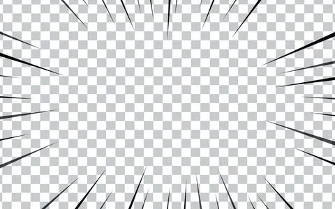 Comic book radial lines on transparent background. Manga speed frames, supe.. Stock Illustration