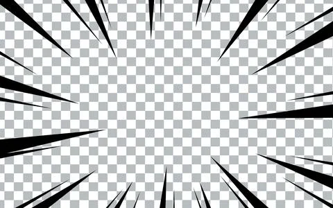 Comic book radial lines on transparent background. Manga speed frames, supe.. Stock Illustration