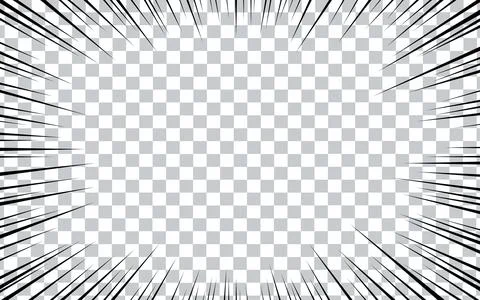 Comic book radial lines on transparent background. Manga speed frames, supe.. 库存插图