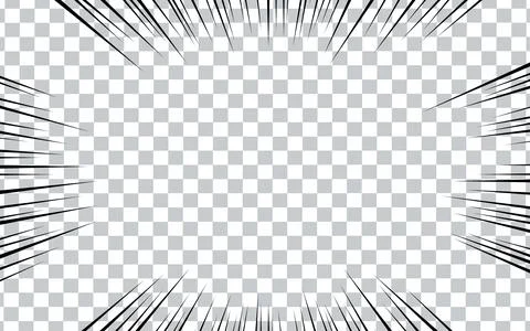 Comic book radial lines on transparent background. Manga speed frames, supe.. Stock Illustration