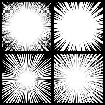 Comic book radial rays, lines. Comics background with motion, speed lines. Pop Stock Illustration