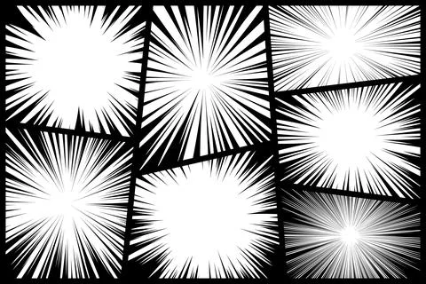 Comic book radial rays, lines. Comics background with motion, speed lines. Pop Stock-Illustration