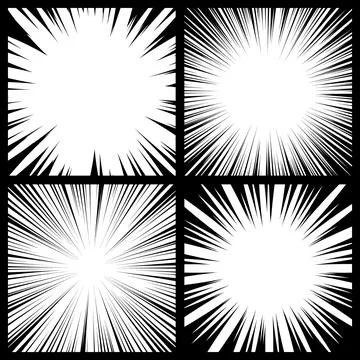 Comic book radial rays, lines. Comics background with motion, speed lines. Pop Illustrazione stock