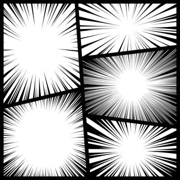 Comic book radial rays, lines. Comics background with motion, speed lines. Pop Stock-Illustration