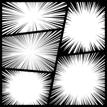 Comic book radial rays, lines. Comics background with motion, speed lines. Pop Stock Illustration