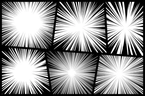 Comic book radial rays, lines. Comics background with motion, speed lines. Pop Stock Illustration