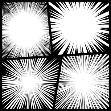 Comic book radial rays, lines. Comics background with motion, speed lines. Pop Stock-Illustration