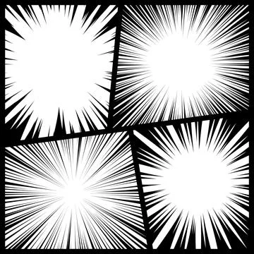 Comic book radial rays, lines. Comics background with motion, speed lines. Pop Stock-Illustration