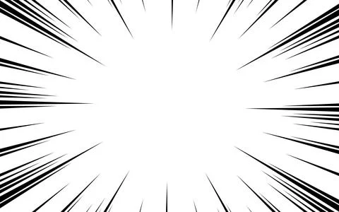 Comic Book Radial Speed Line Effect on White Background. Vector illustration. Illustrazione stock