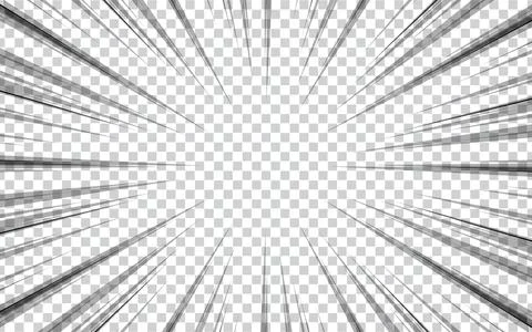 Comic Book Radial Speed Line Effect on White Background. Vector illustration. Stock Illustration