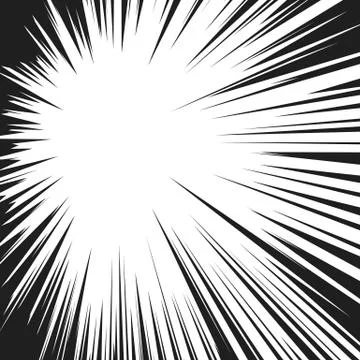 Comic book radial speed lines. Manga speed frame. Cartoon motion background.  Stock Illustration