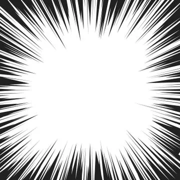 Comic book radial speed lines template. Manga speed frame. Cartoon explosion  Stock Illustration