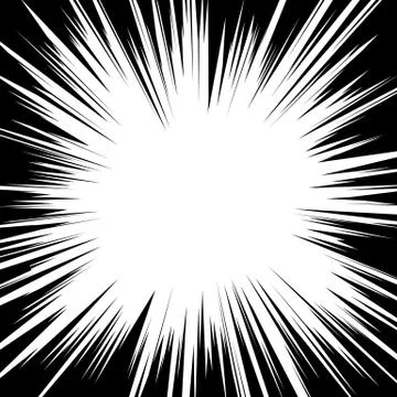 Comic book radial speed lines template. Manga speed frame. Cartoon explosion  Illustrazione stock